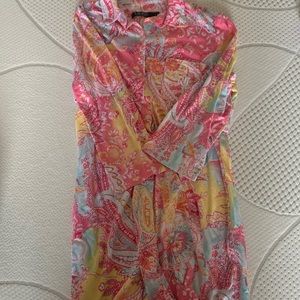 Ralph Lauren woven button front sleep shirt